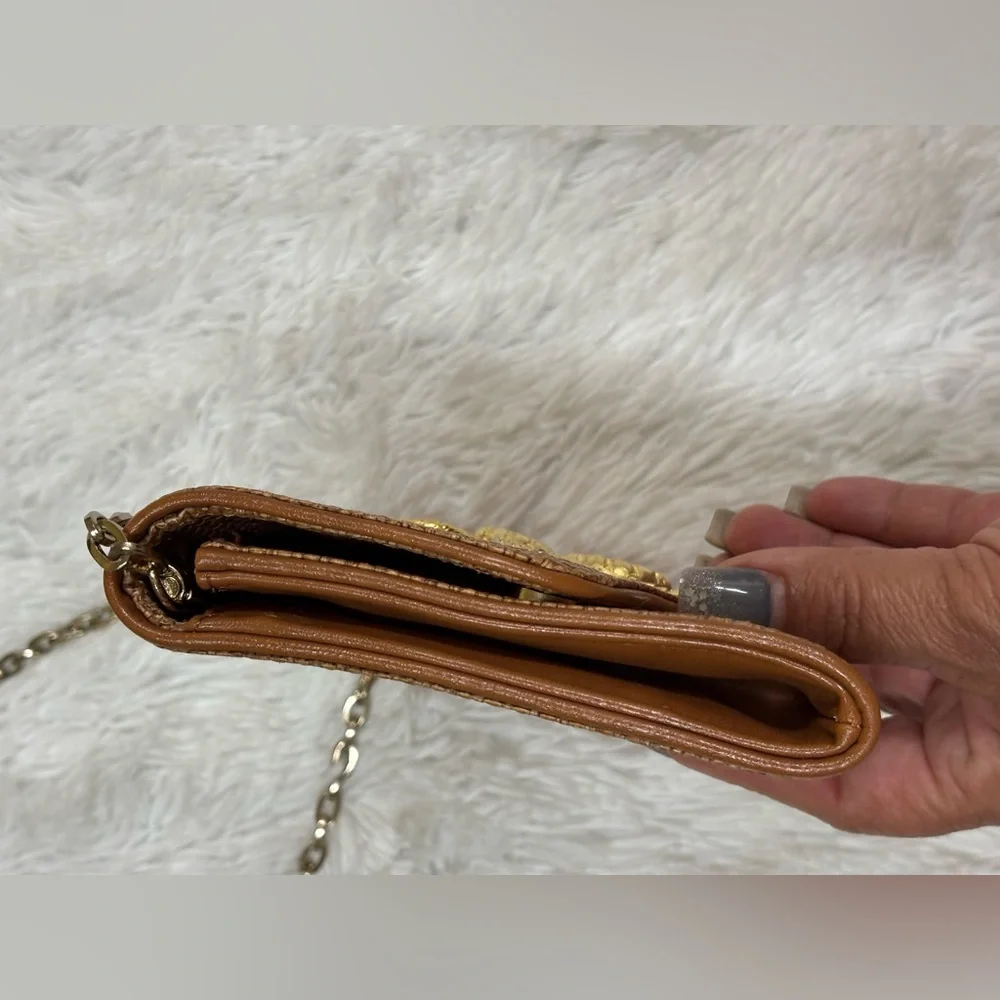 Elegant Brown Bee Embellished Clutch